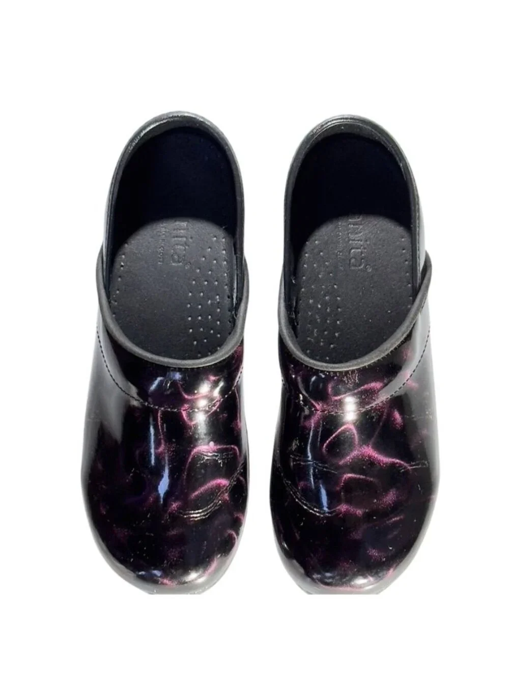 Sanita Professional Women's Purple Satin Patent Clogs Size 38